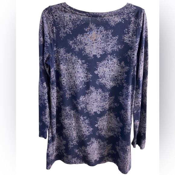 J Jill super soft tunic navy blue grey long line crewneck long sleeve Medium - Picture 2 of 6